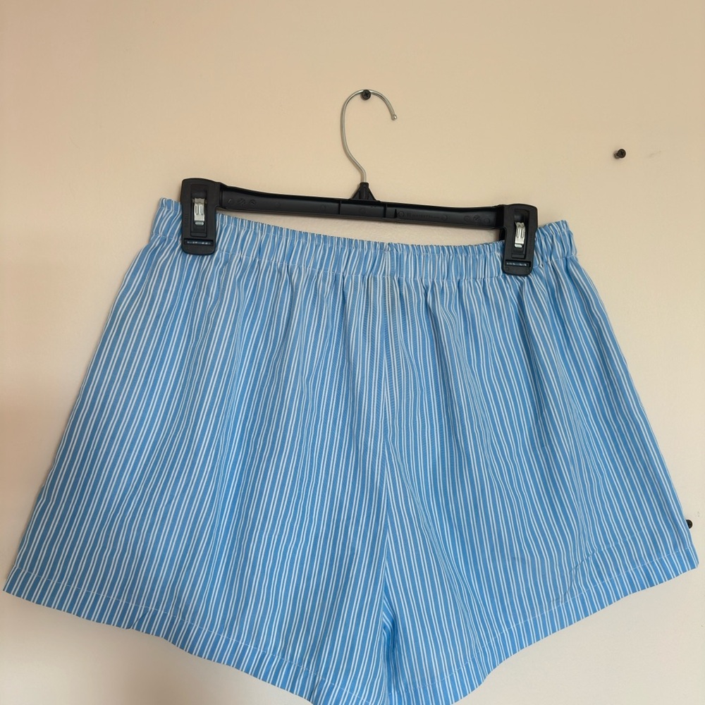 Light Blue Striped Shorts - Picture 2 of 4